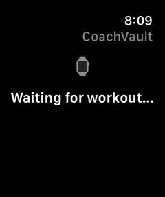Coach's Vault Apple Watch app waiting to start a workout
